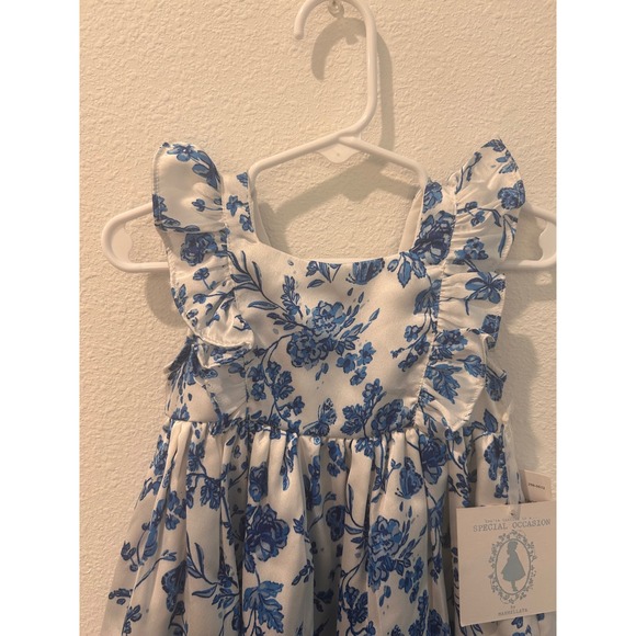 Marmellata Girls Blue Floral Ruffle Dress Size 18 Months - Picture 3 of 7